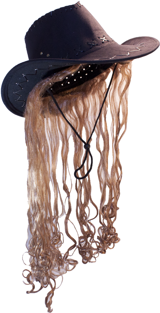 14379 Black Hat Blon - Cowboy Hat Clipart (600x1137), Png Download