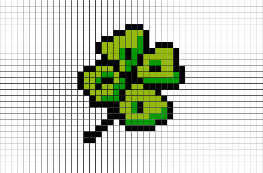 Four Leaf Clover Pixel Art From Brikbook - Grinch Minecraft Pixel Art Clipart (880x581), Png Download