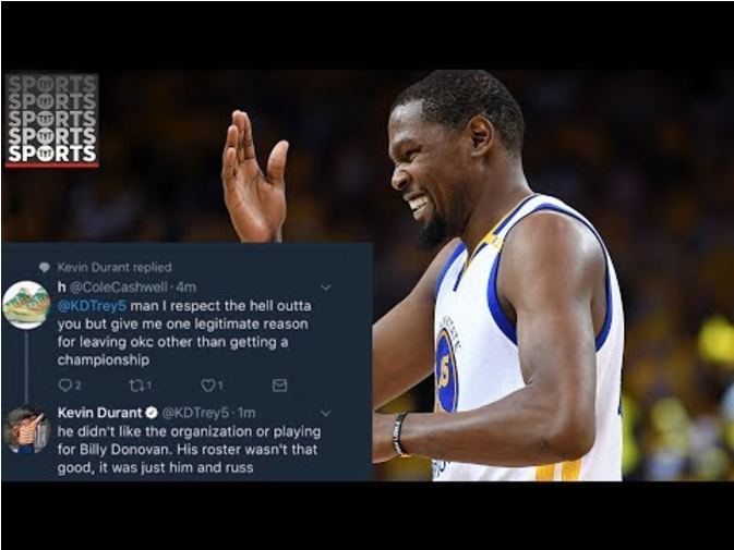 Kevin Durant Uses A Ghost Twitter And Instagram To - Basketball Player Clipart (896x504), Png Download