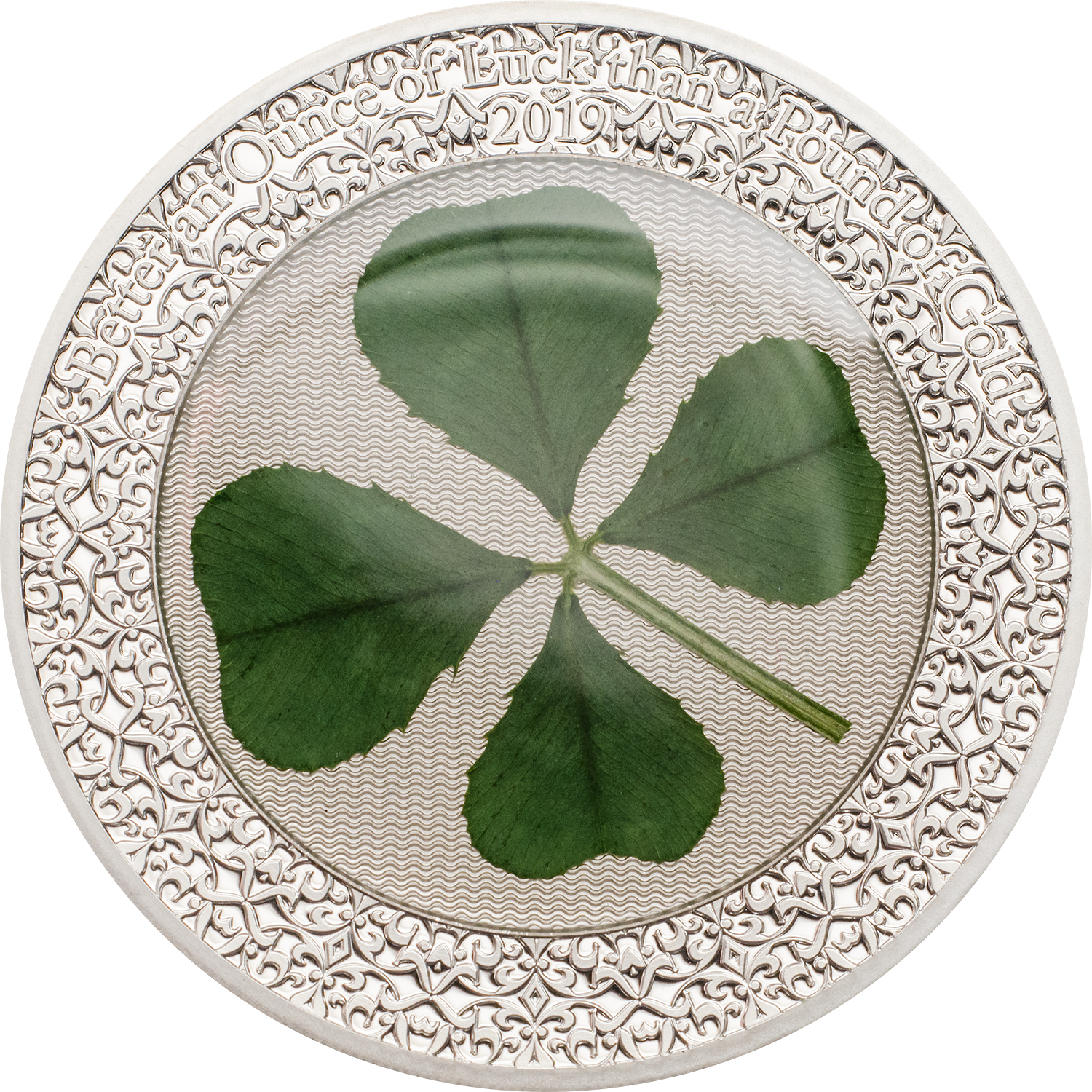 2019 $5 Palau Silver Proof Four-leaf Clover Ounce Of - Unze Glück 2018 Clipart (1500x1500), Png Download