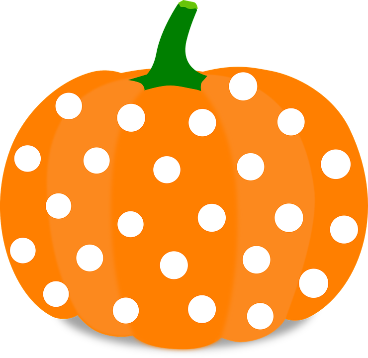 Jpg Royalty Free Stock Collection Of Halloween Cliparts - Polka Dot Pumpkin Clipart - Png Download (740x720), Png Download