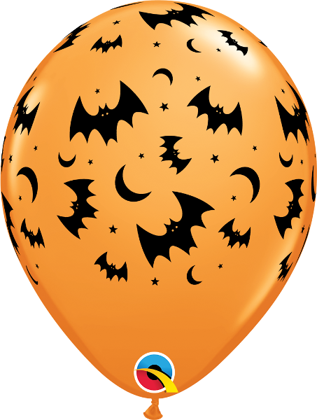 Flying Bats & Moons Balloons - Globos Con Dibujos Halloween Clipart (453x600), Png Download