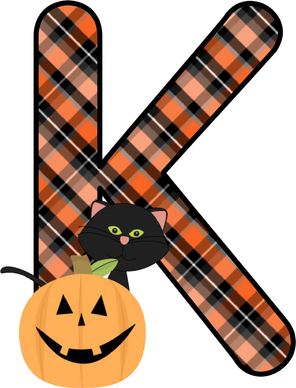 Plaid Clipart Pumpkin - Alfabeto Halloween - Png Download (986x1291), Png Download