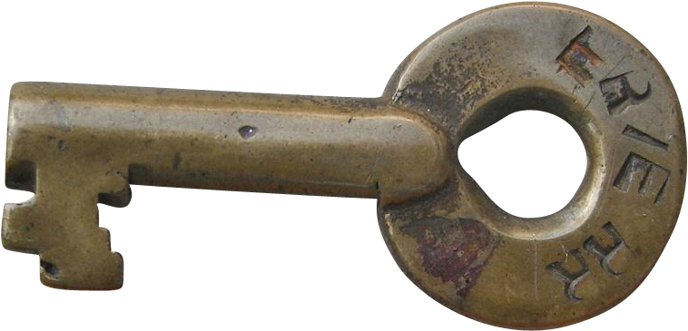 Antique Erie Railroad Brass Switch Key Older Adlake - Antique Clipart (757x757), Png Download