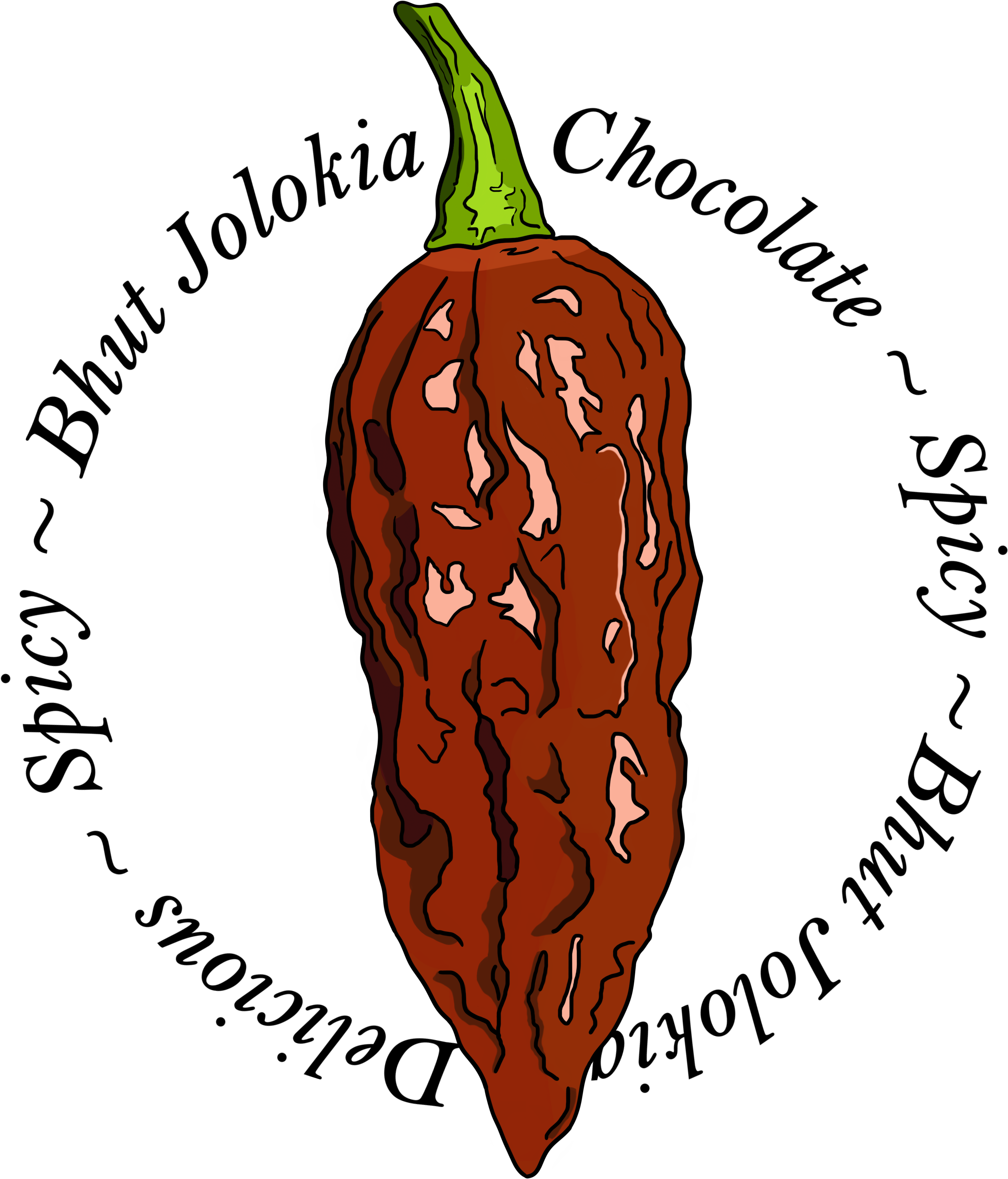 Bhut Jolokia Chocolate Chili Pepper Spicy - Illustration Clipart (4000x4000), Png Download