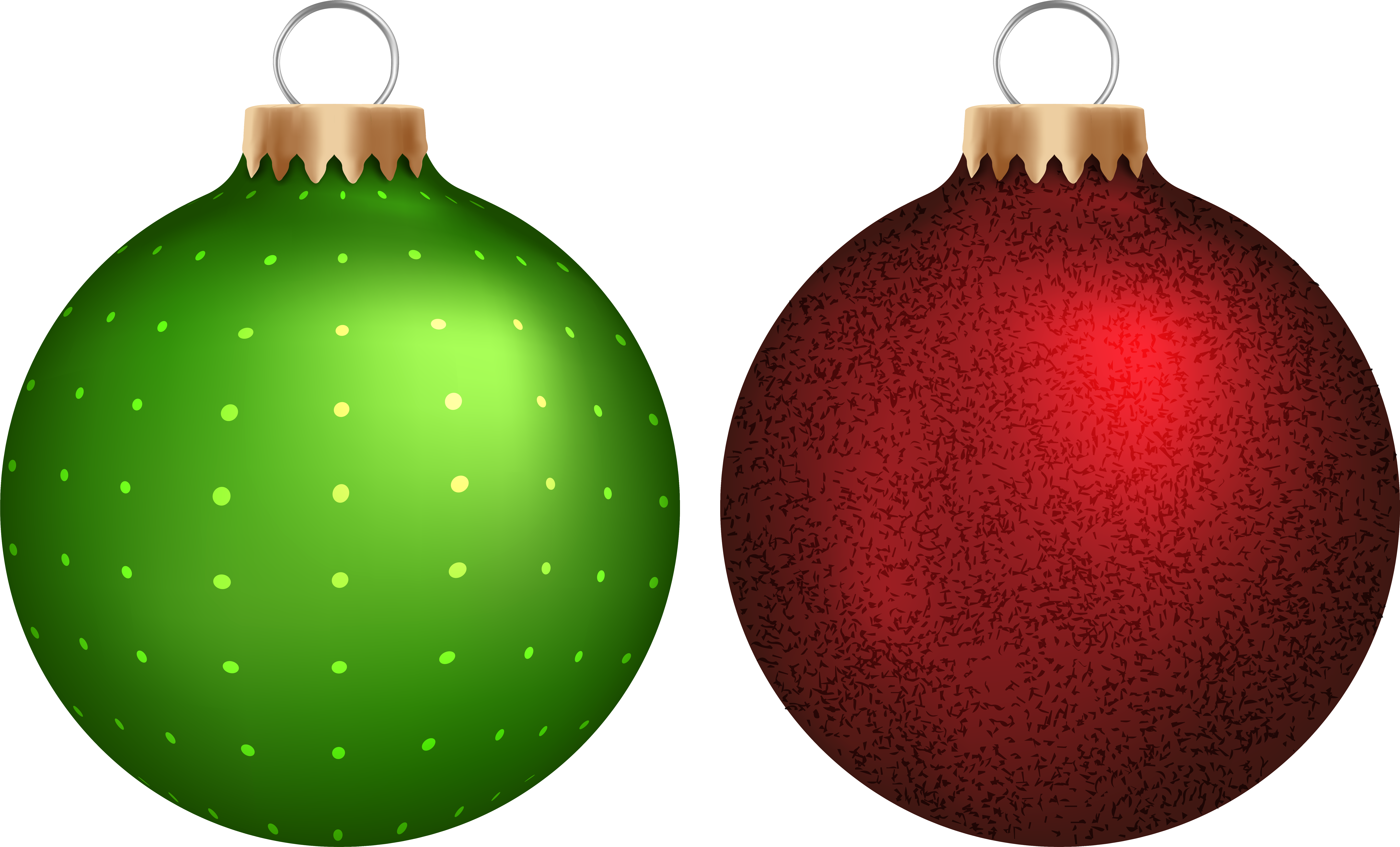 Download Green Christmas Ornaments Vector Transparent Download