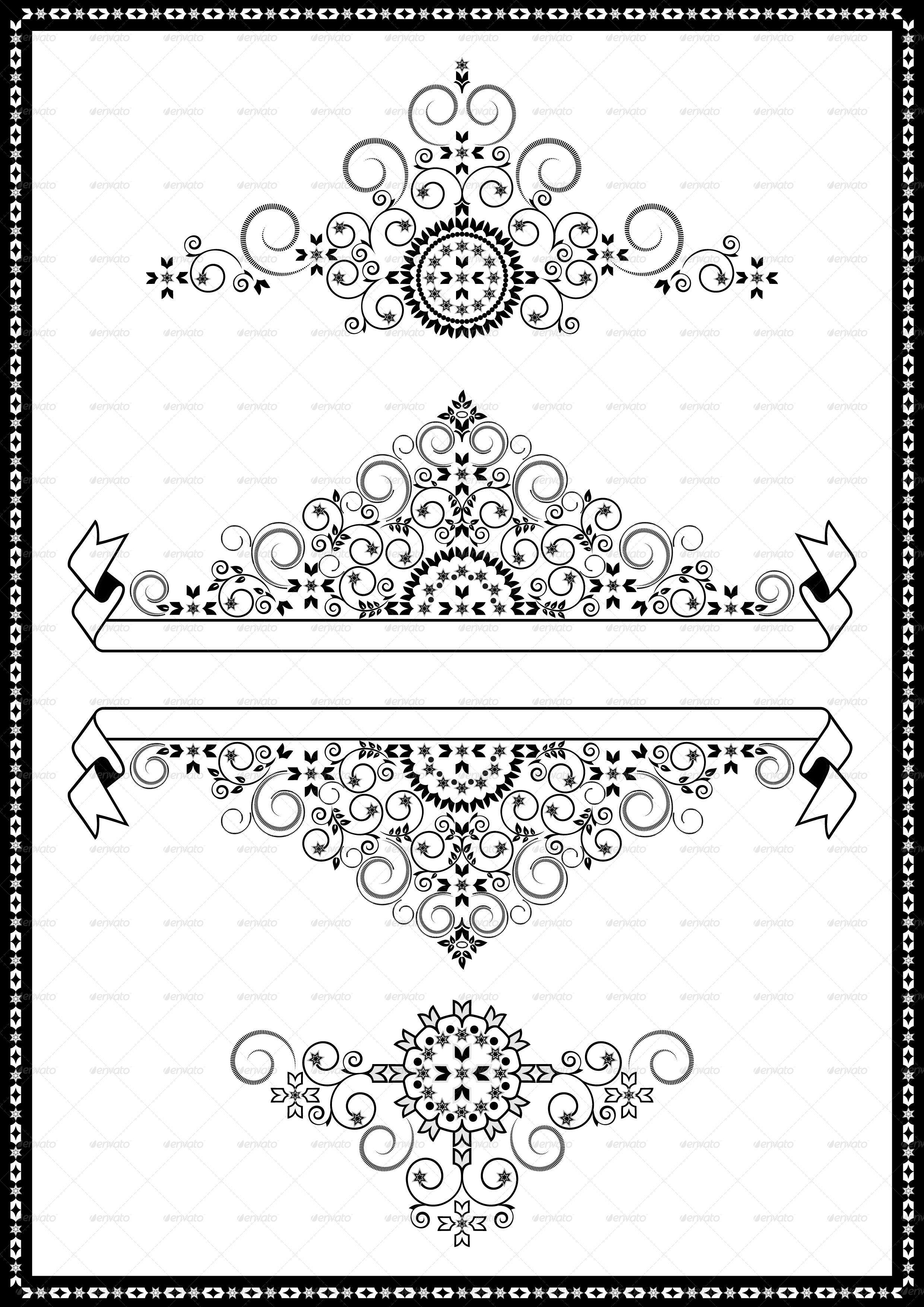 Svg Black And White Library And Banners For Decoration - Illustration Clipart (2480x3508), Png Download