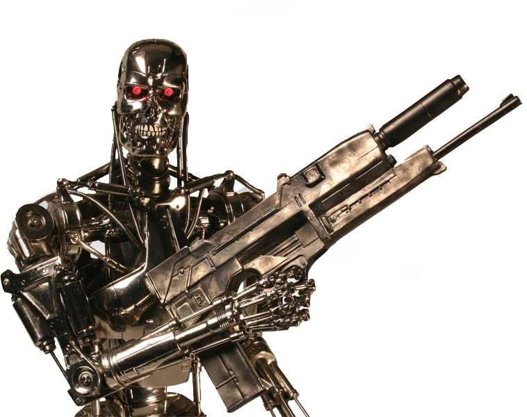 Svg Royalty Free Stock Terminator With Gun - Terminator Robot With Gun Clipart (758x600), Png Download