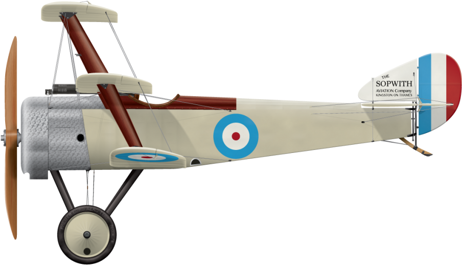 Sopwith Triplane Prototype N500 Side Profile View - Ww1 Plane Side View Clipart (1024x567), Png Download