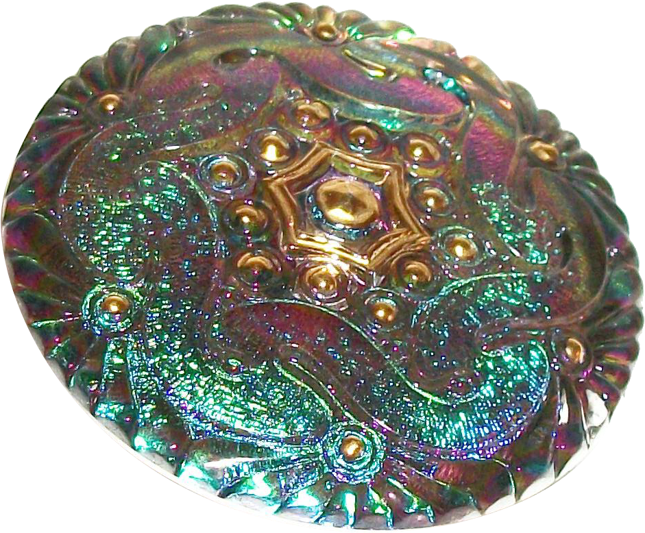 Vintage Buttons Reverse Painted Textured Glass Peacock-gold - Egg Decorating Clipart (940x940), Png Download