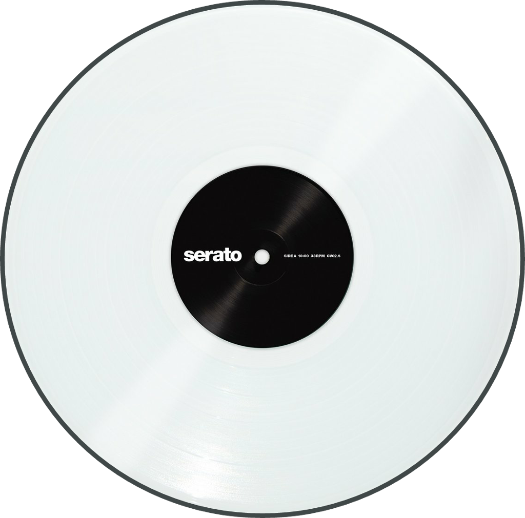 #serato #vinilo #dj #white - Vinyl Black And White Clipart (1024x1011), Png Download