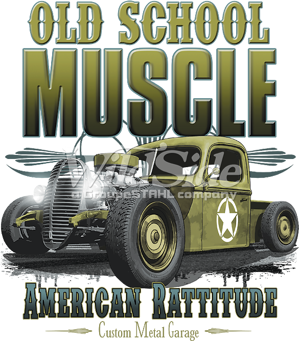 Old School Muscle American Rattitude - Vintage Car Clipart (675x675), Png Download