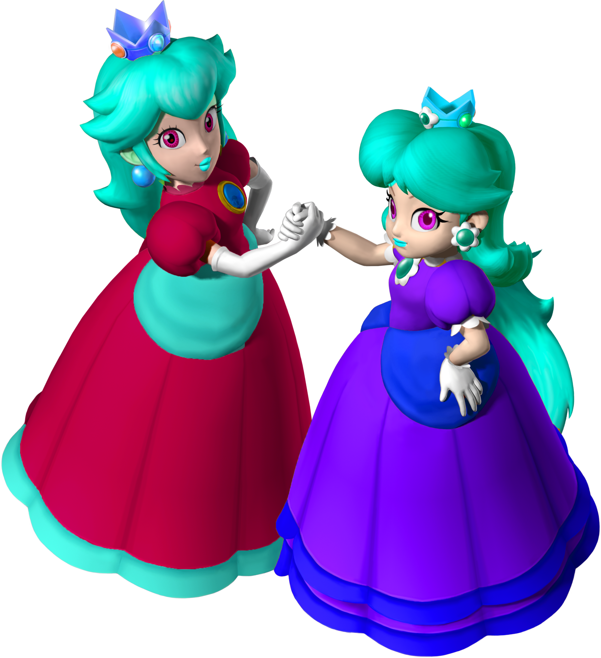 Icy Peach And Daisy Mario Party Clipart (2000x2191), Png Download