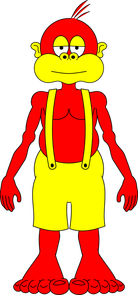 Skate Monkey - Cartoon Clipart (447x957), Png Download