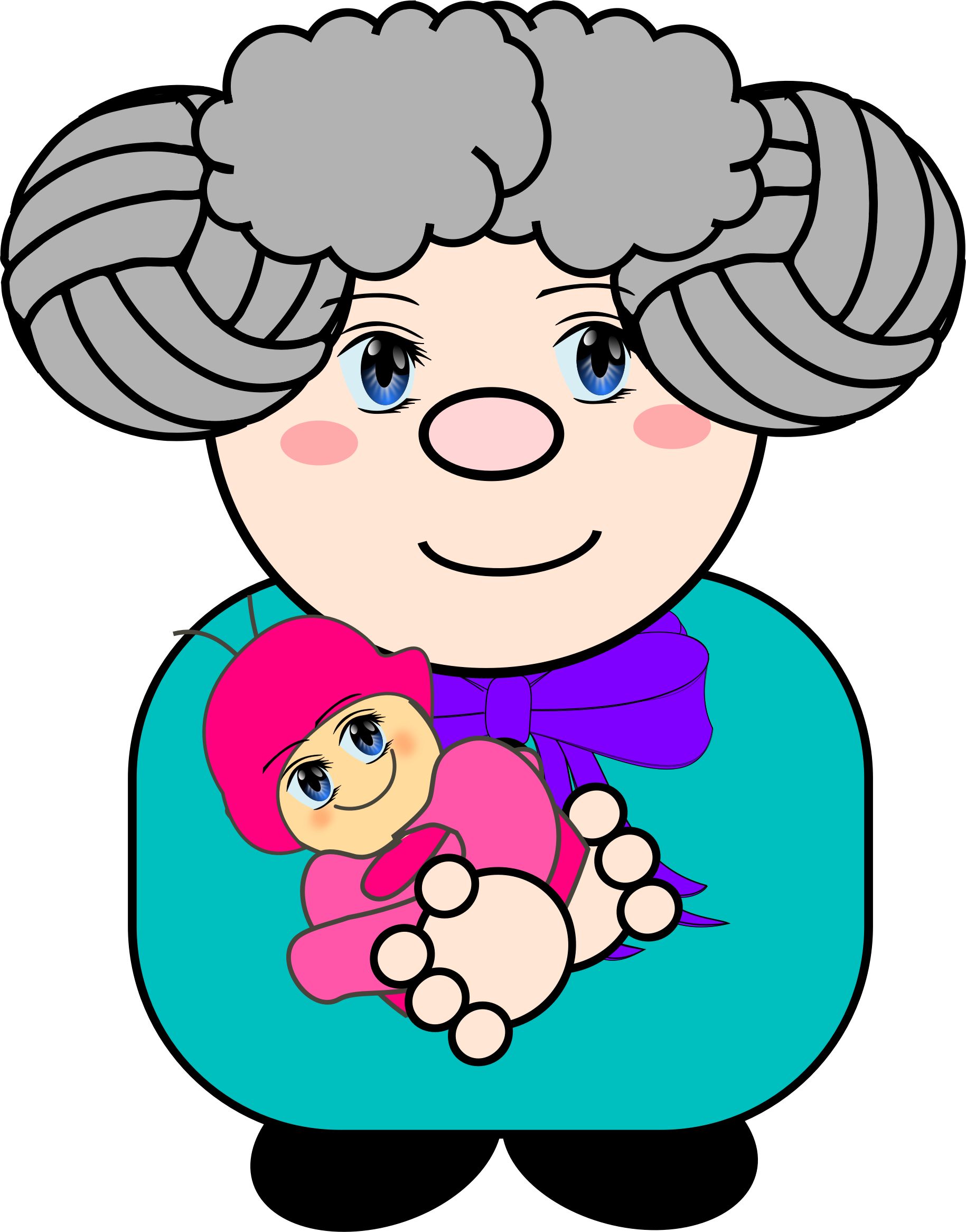 This Free Icons Png Design Of Grandma With Baby - Grandma And Baby Clipart Transparent Png (1829x2331), Png Download