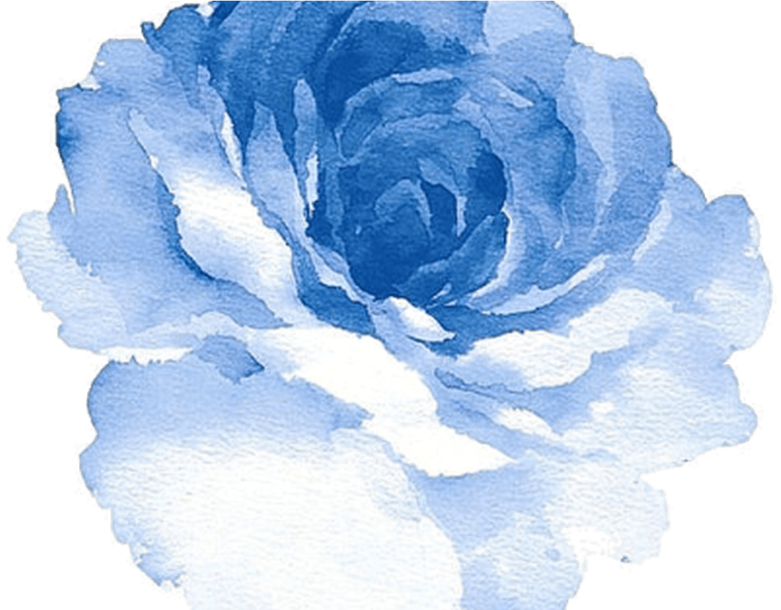 All About The Art Via Tumblr Tattoo Watercolor - Transparent Background Blue Watercolor Flower Clipart (1368x855), Png Download