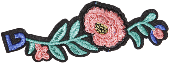 Stock Flowers Embroidery Patch For T-shirt - Rose Clipart (780x780), Png Download