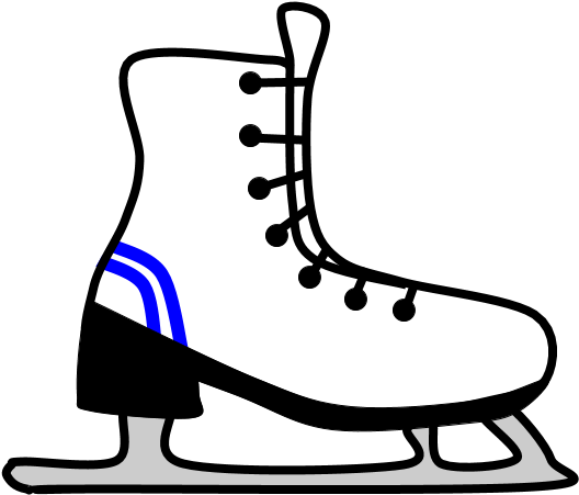 Ice Skates, Blue Stripe, Png - Ice Skate Clipart (816x1056), Png Download