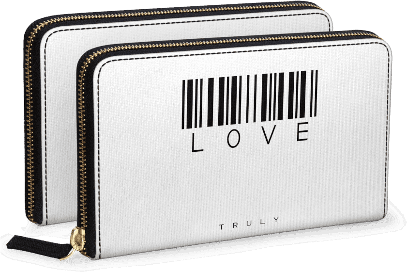 Dailyobjects Barcode Love Truly White Women's Classic - Wallet Clipart (900x900), Png Download