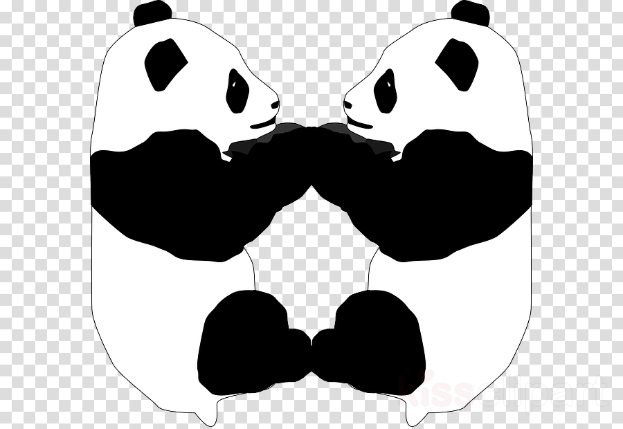 Panda Outline Clipart Giant Panda Bear Panda Love - Panda Clipart No Background - Png Download (900x620), Png Download