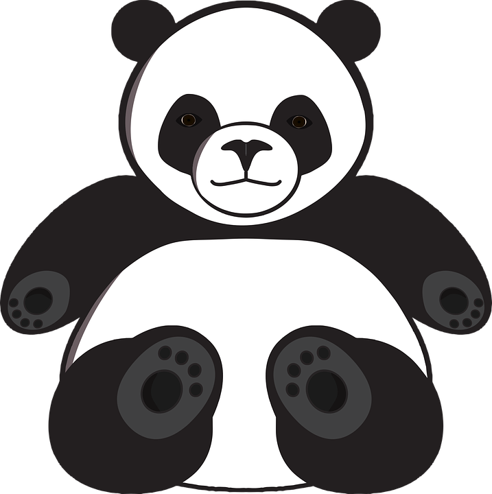 Panda Giant-panda Bear - Dibujo De Pandas Tiernos Clipart (717x720), Png Download