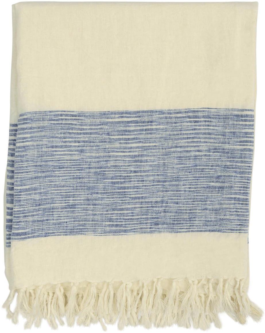Blue Striped Laguna Linen Throw - Scarf Clipart (1280x1280), Png Download