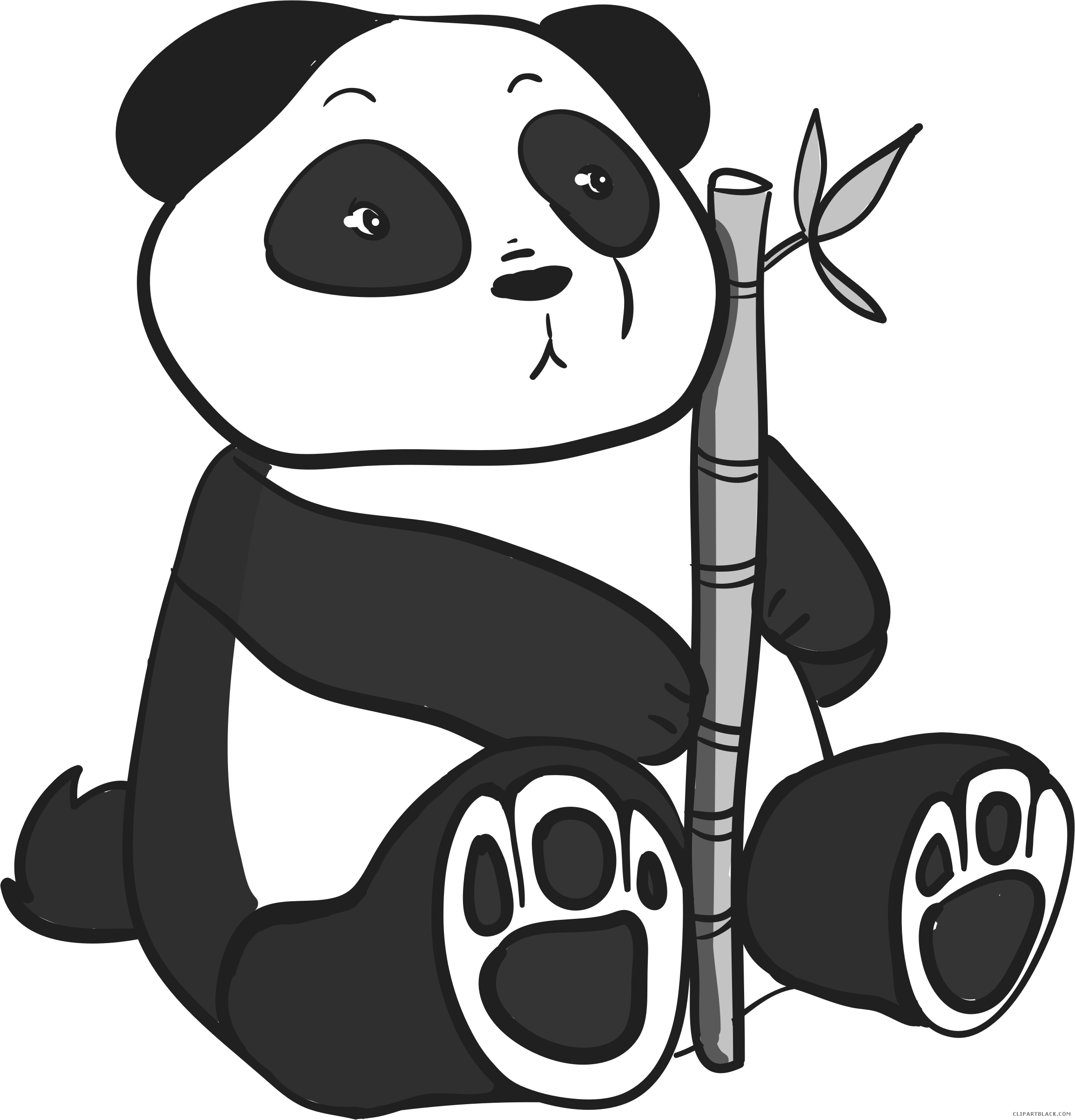 Giant Panda Clipart - Clipart Panda And Bamboo - Png Download (2310x2406), Png Download