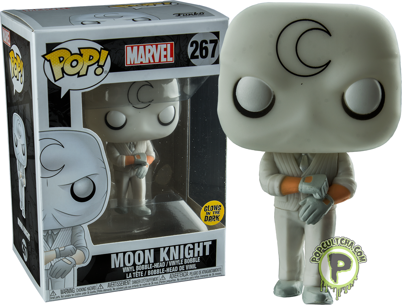 Moon Knight Glow In The Dark Funko Pop Vinyl Figure - Moon Knight Glow Pop Clipart (1320x1000), Png Download