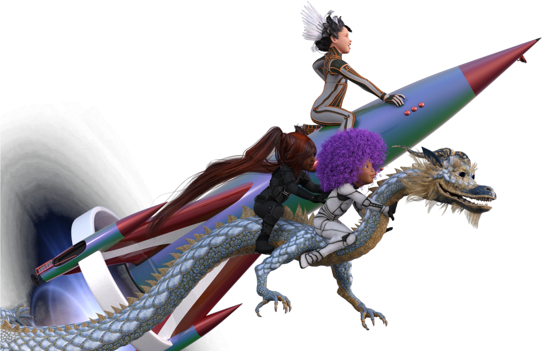 Superkids Race To Moon - Cartoon Clipart (1928x1186), Png Download