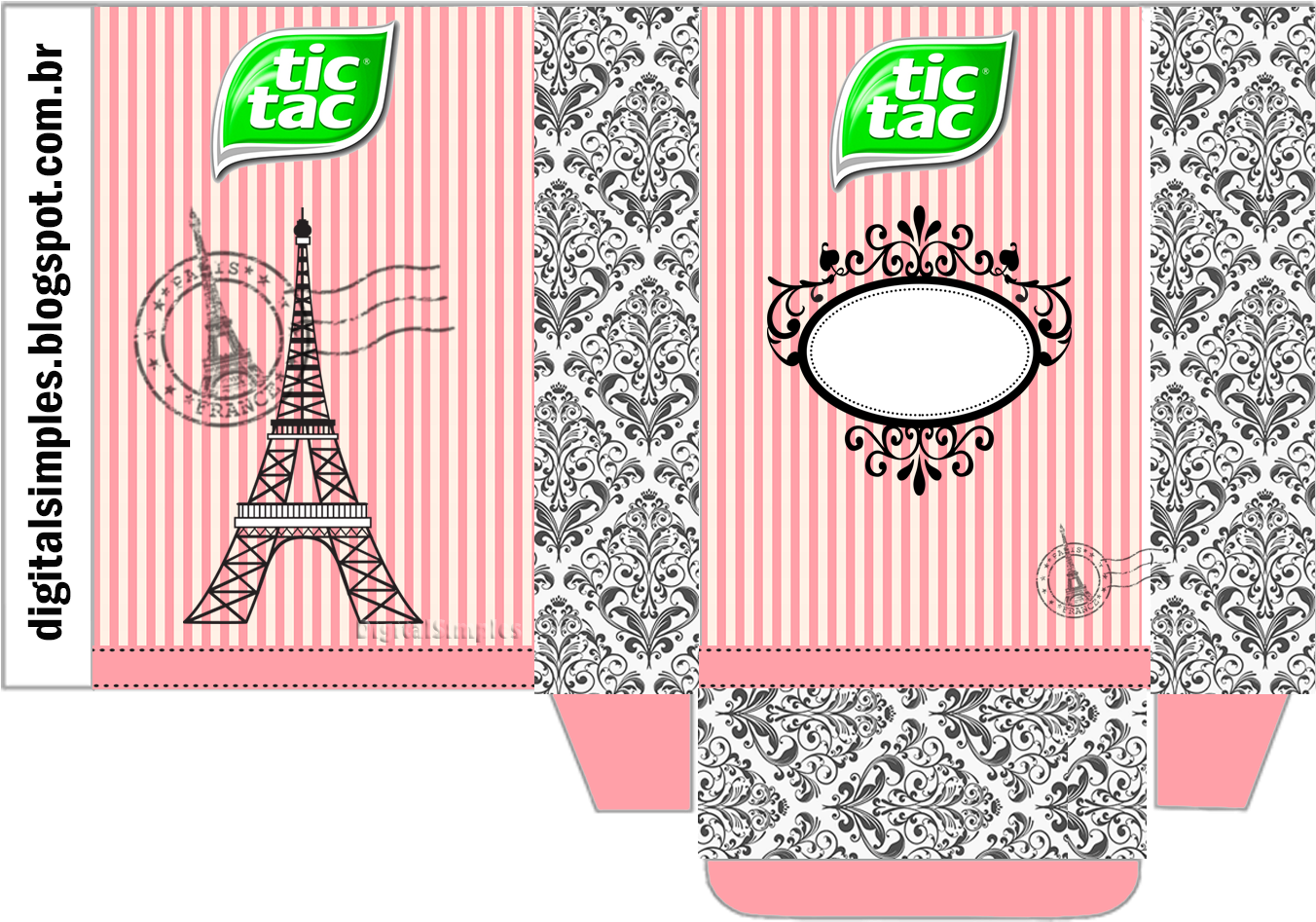 Molde Tic Tac Png - Precioso París Cajas Para Imprimir Clipart (1417x1063), Png Download