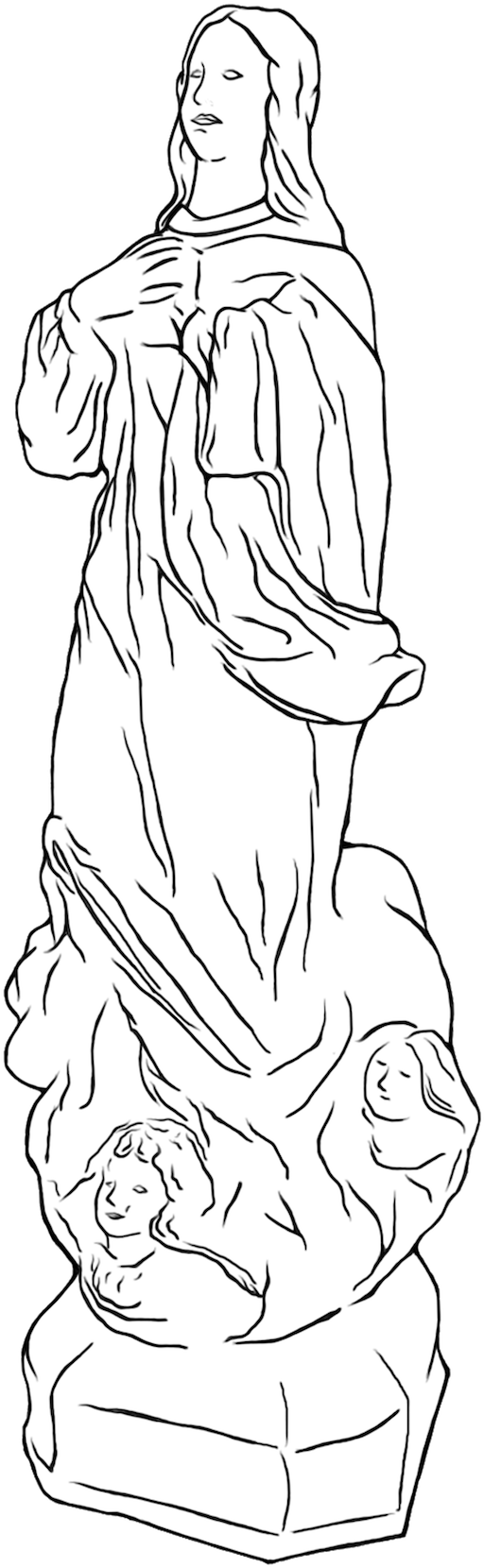 Tocador Mobil Virgen - Carving Clipart (1200x1755), Png Download