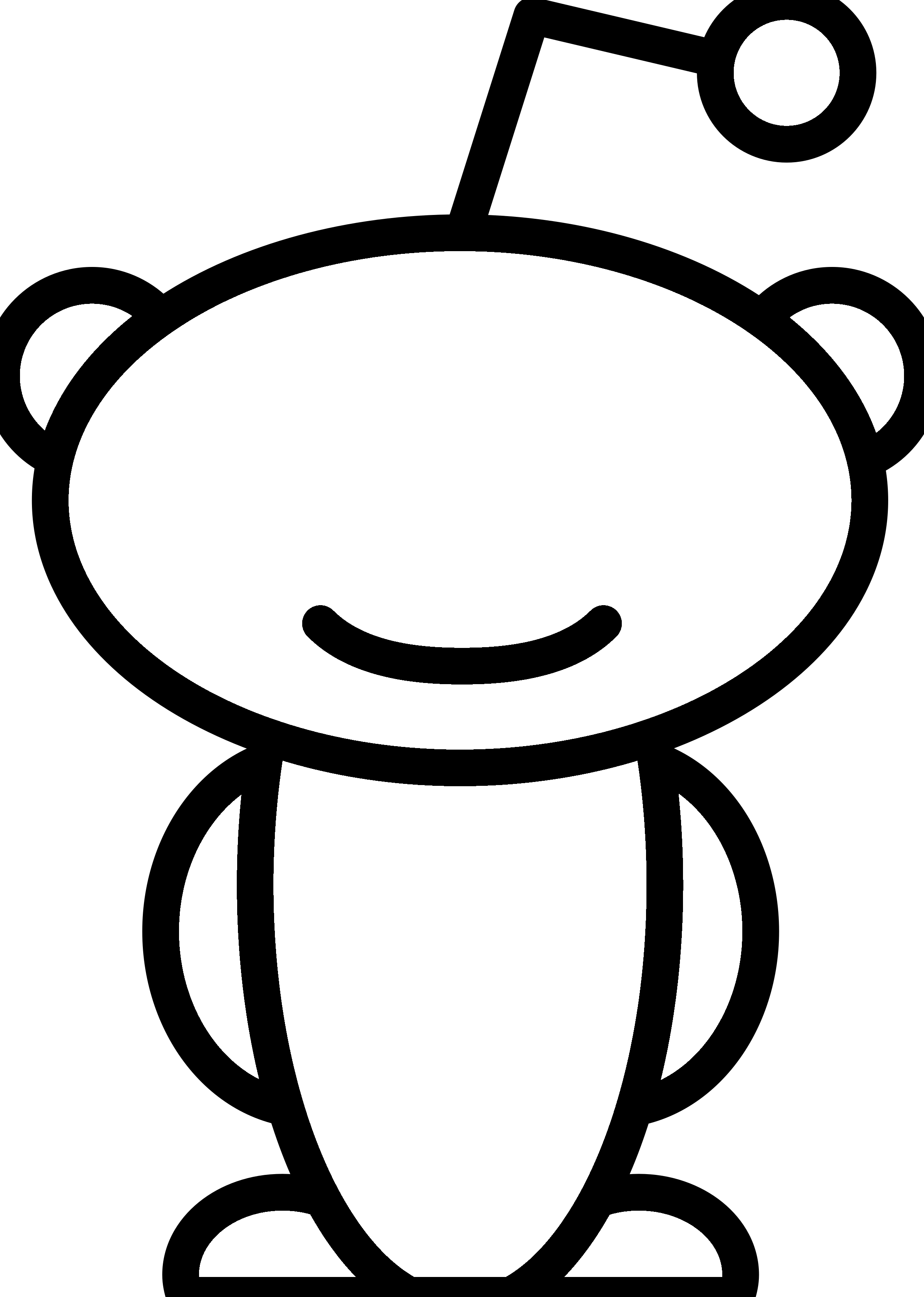 Reddit Alien Logo Black And White - Reddit Alien Clipart (2400x3367), Png Download