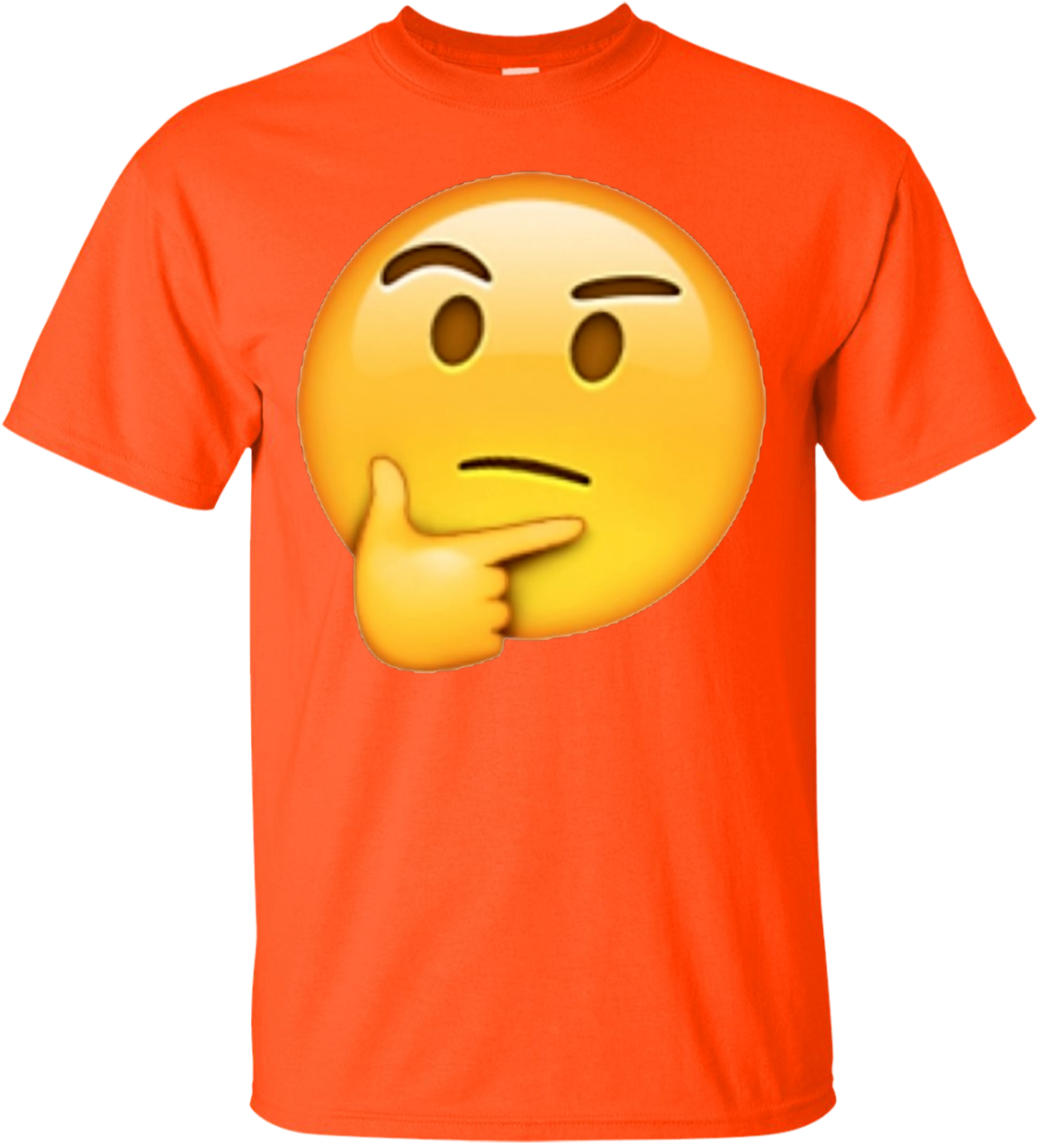 Skeptical Thinking Eyebrow Raised Emoji Tee Shirt - T-shirt Clipart (1155x1155), Png Download