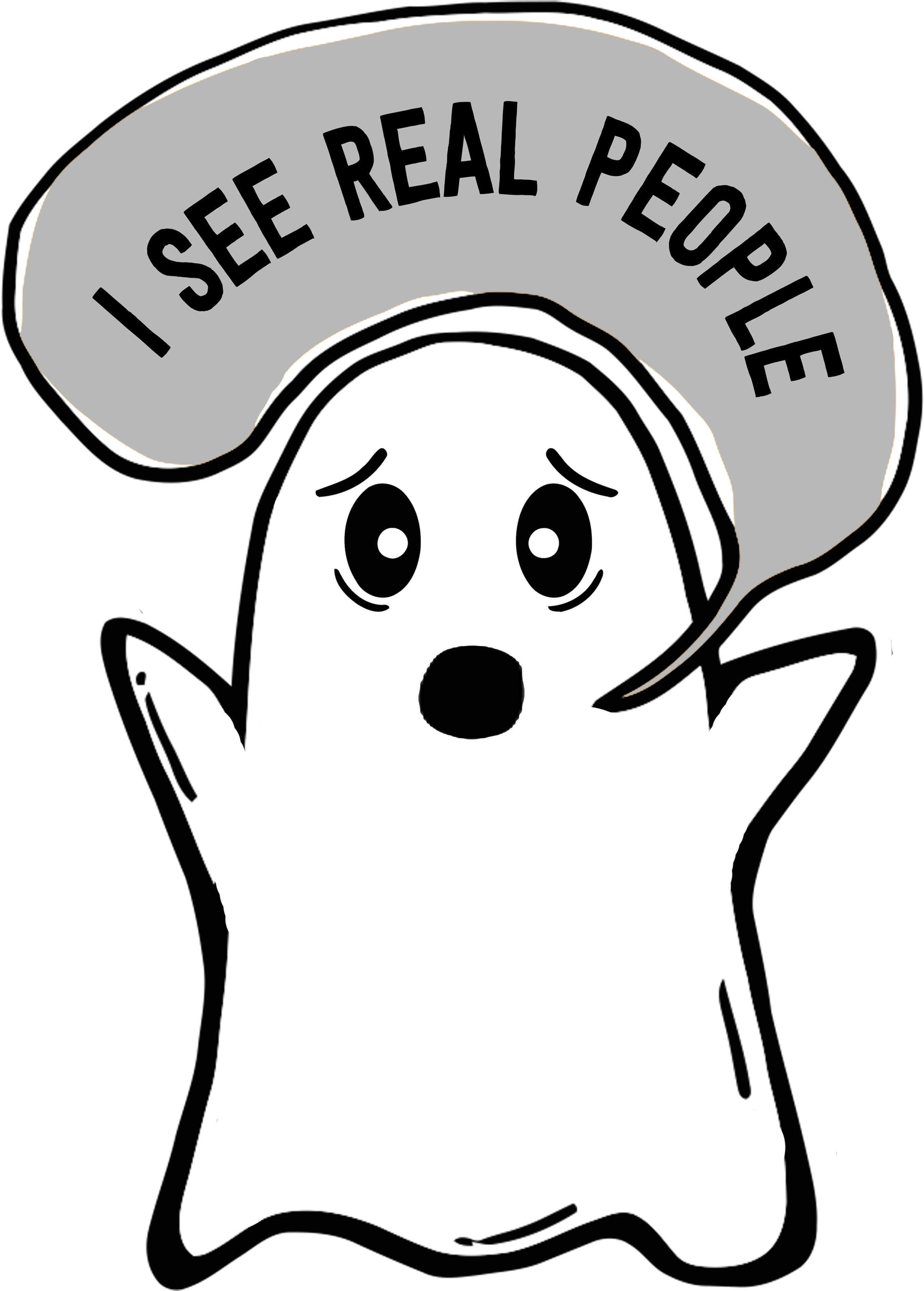 I See Real People Funny Ghost Shirt Is Perfect For Clipart (4500x5400), Png Download