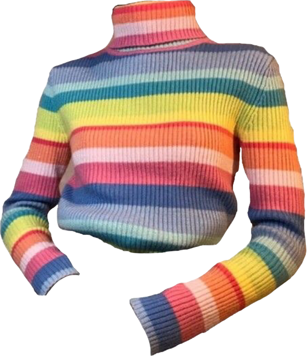 #rainbow #sweater #clothes #shirt #pink #blue #green - Niche Clothes Png Clipart (1024x1186), Png Download