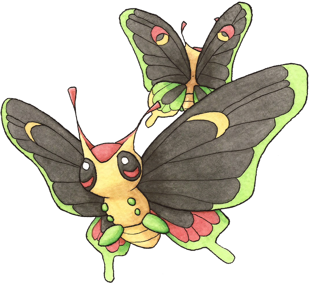 #010 Caterpie / #011 Metapod / #012 Butterfree Clipart (1095x1095), Png Download