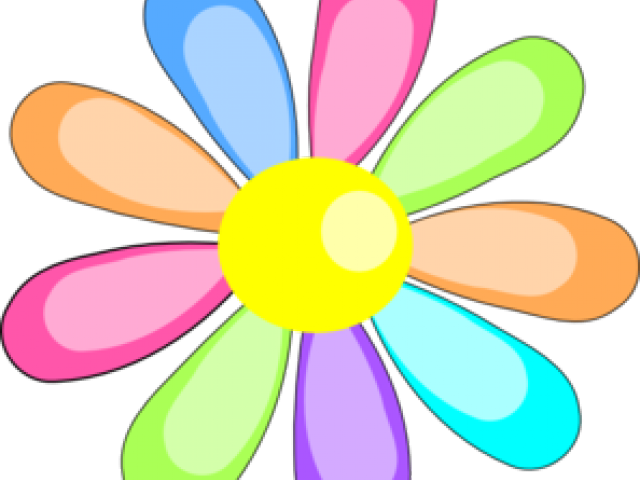 Easter Flower Clipart Rainbow Flower - Rainbow Clipart Flower - Png Download (640x480), Png Download