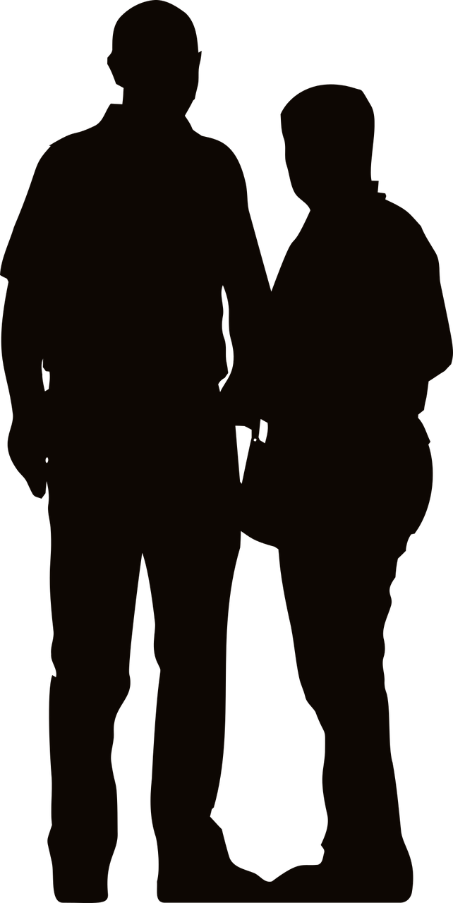 Boy Couple Female Girl Human Png Image - Gay Couple Silhouette Png Clipart (642x1280), Png Download