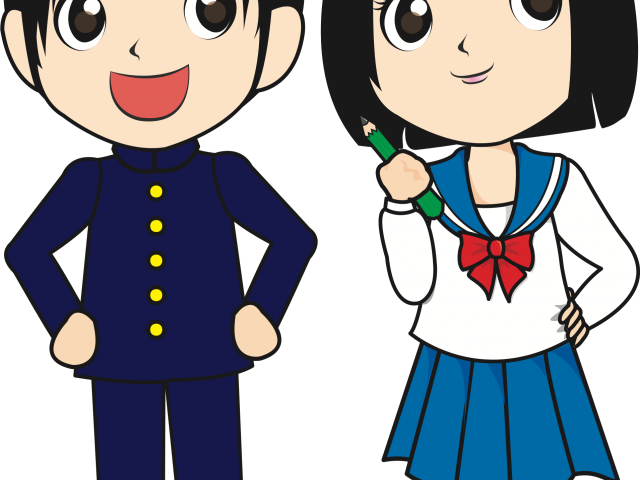 Japan Clipart Student - Boy And Girl Png Transparent Png (640x480), Png Download