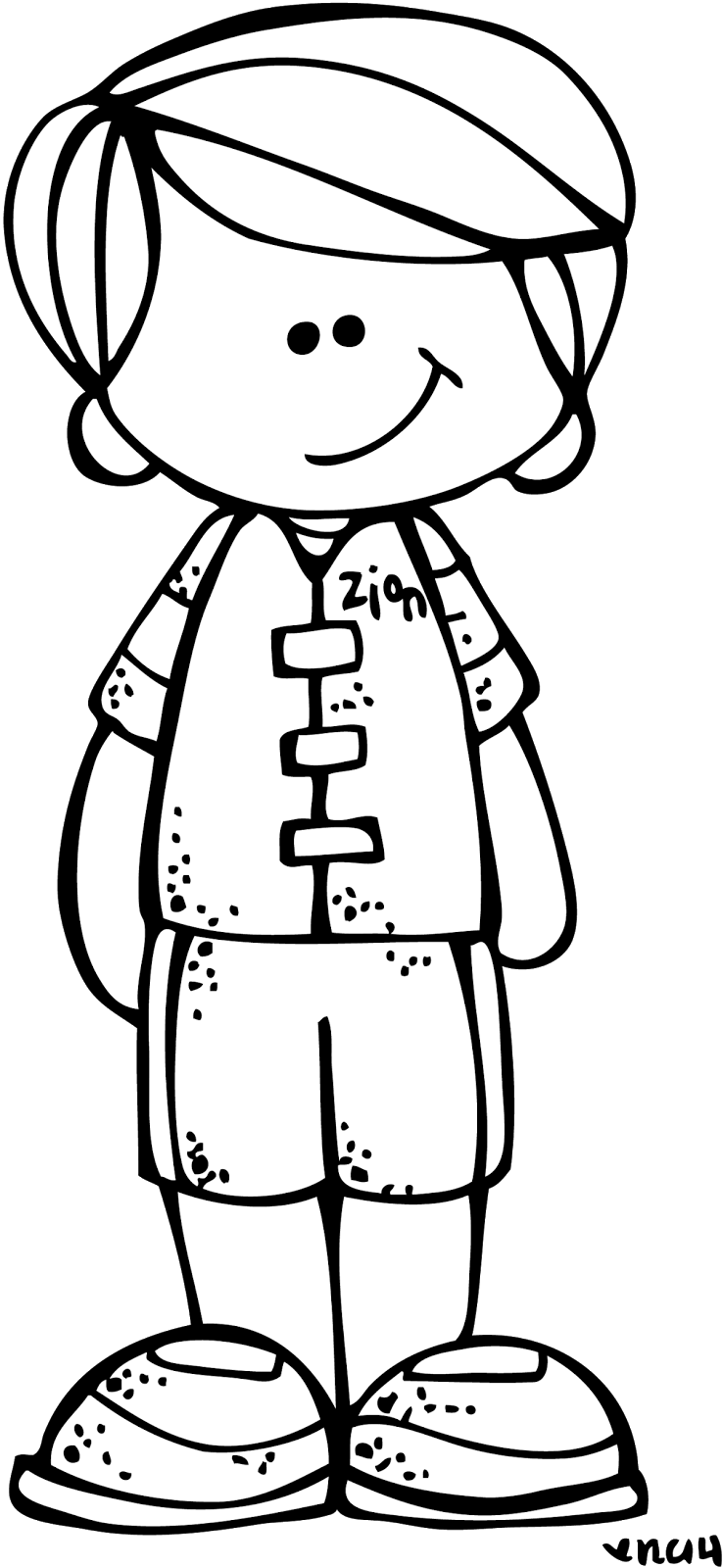 Melonheadz Boy Clipart Black And White - Png Download (738x1600), Png Download