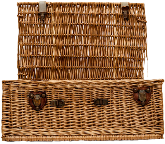 Box Cane Basket Early 1900's - Wicker Clipart (640x800), Png Download
