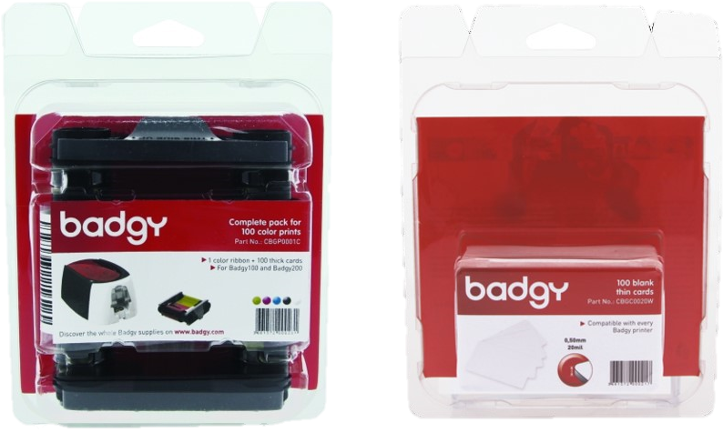 Badgy200 Consumable Pack - Evolis Badgy Full Kit Badgy Print Ribbon Cassete / Clipart (1051x574), Png Download
