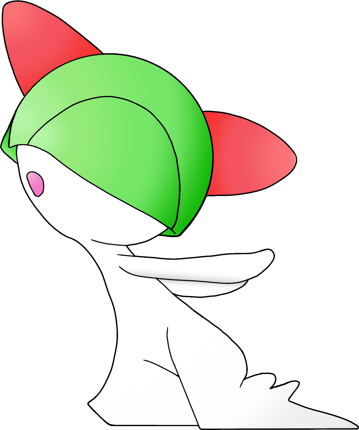Here's My Attempt At Ralts - Cartoon Clipart (1600x1800), Png Download