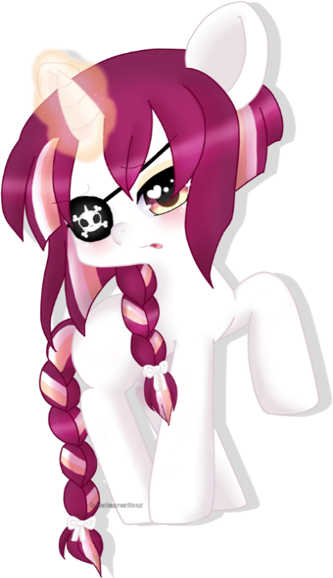 Bakacreationz, Blank Flank, Braid, Crossbones, Eyepatch, - Cartoon Clipart (557x861), Png Download