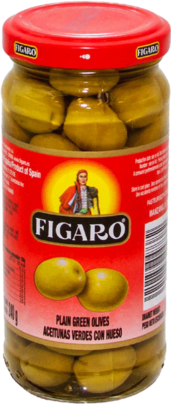 Figaro Olives Plain Green 240 Gm - Olive Clipart (1000x1000), Png Download