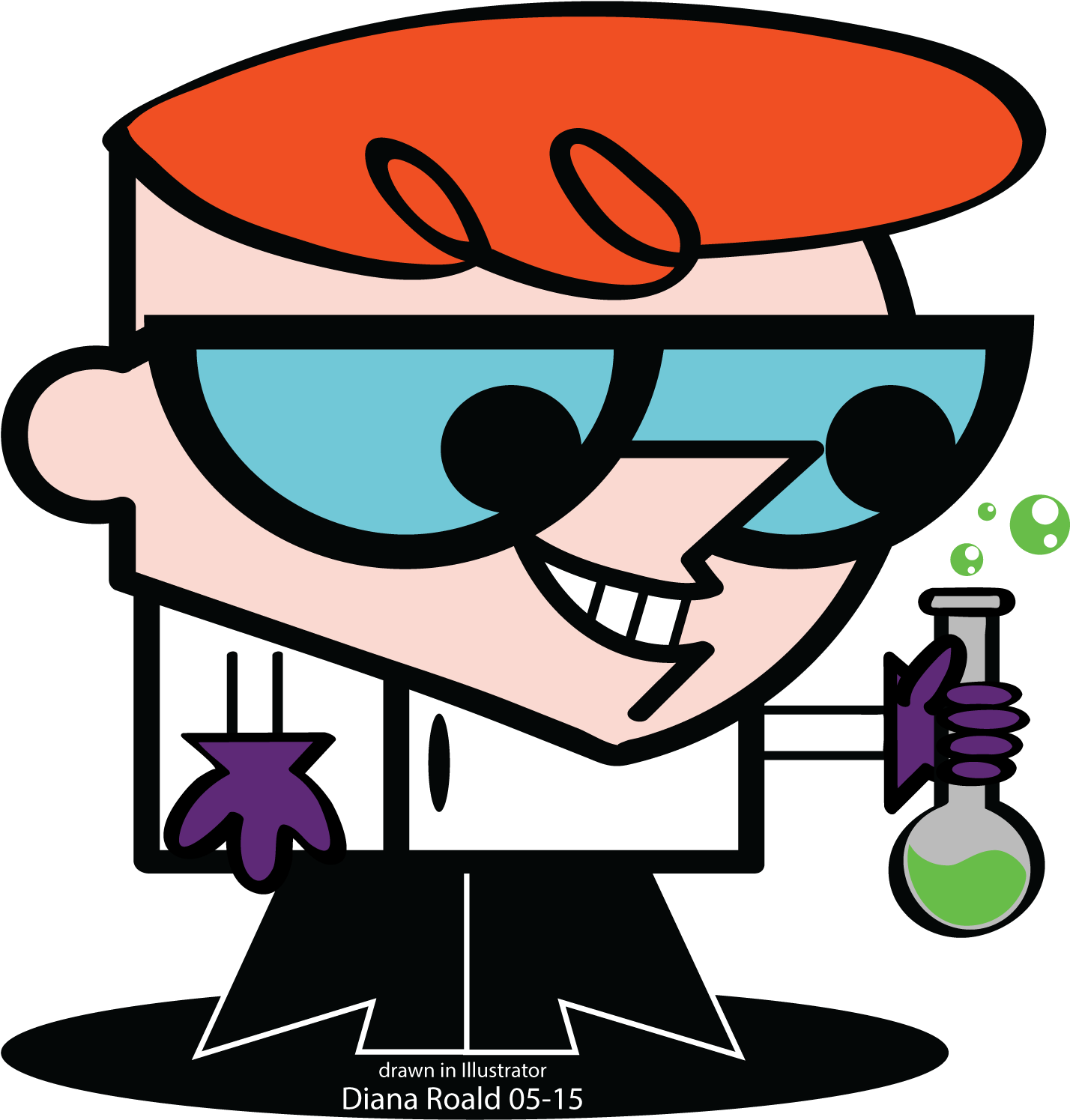 Abduzeedo Tutorial Dexter By Diana Roald 05-15 - Redhead Cartoon Character Male Clipart (1436x1500), Png Download