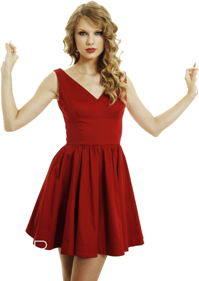 Taylor Swift Png Pack - Taylor Swift Red Dress Clipart (770x1038), Png Download
