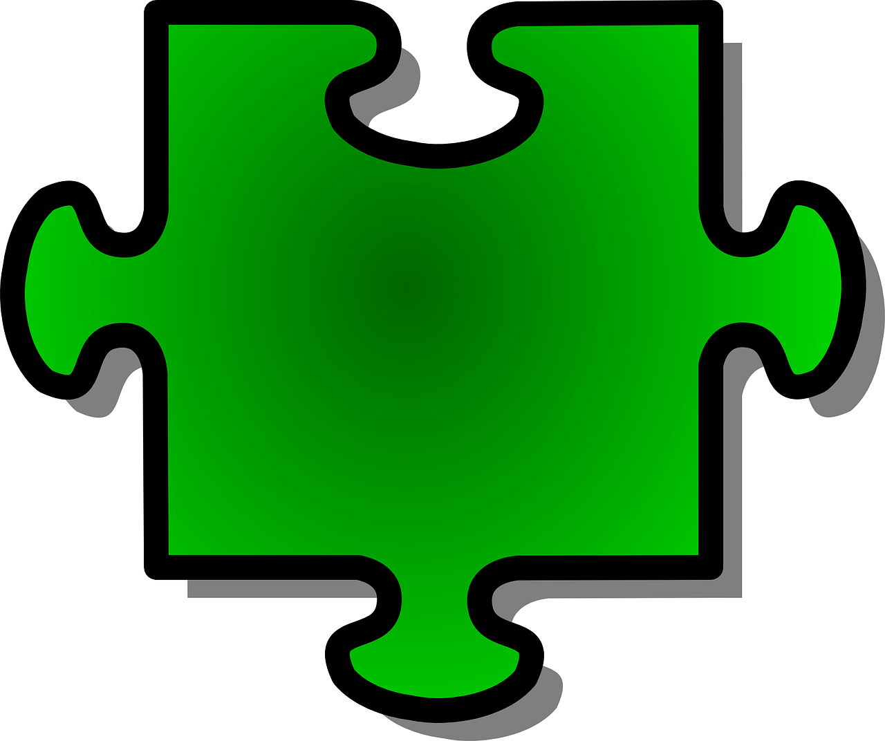 Jigsaw Puzzle Piece Shape Green Png Image - Transparent Background Puzzle Piece Clipart (1280x1072), Png Download