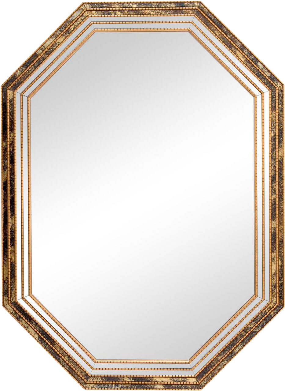 Octagonal Giltwood Mirror With Two Mirror Panels And - Mirror Clipart (1327x1328), Png Download