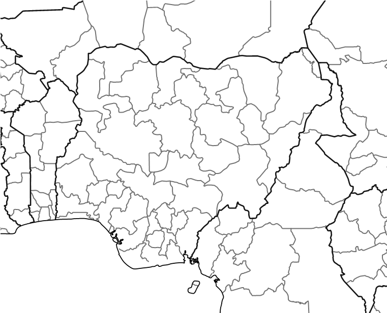 Map Of Nigeria Black And White Clipart (760x760), Png Download